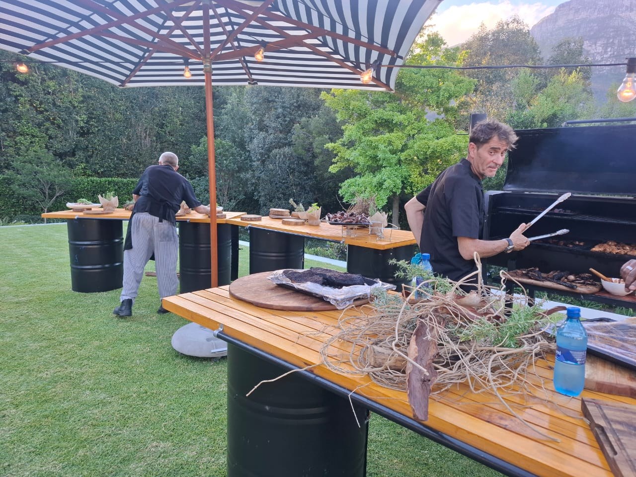 Chef preparing the BBQ station