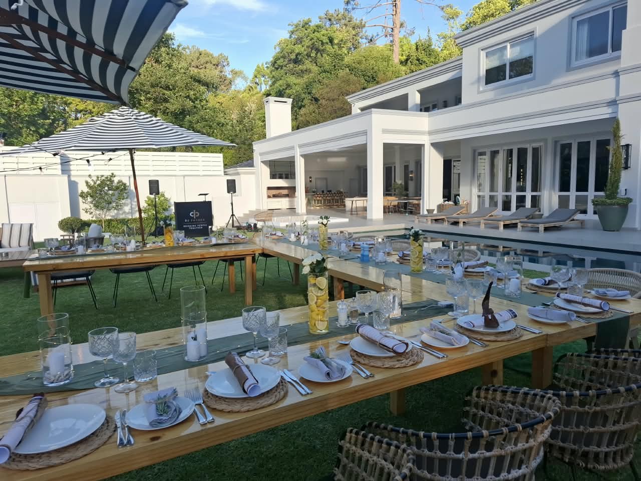 Garden tables and house
