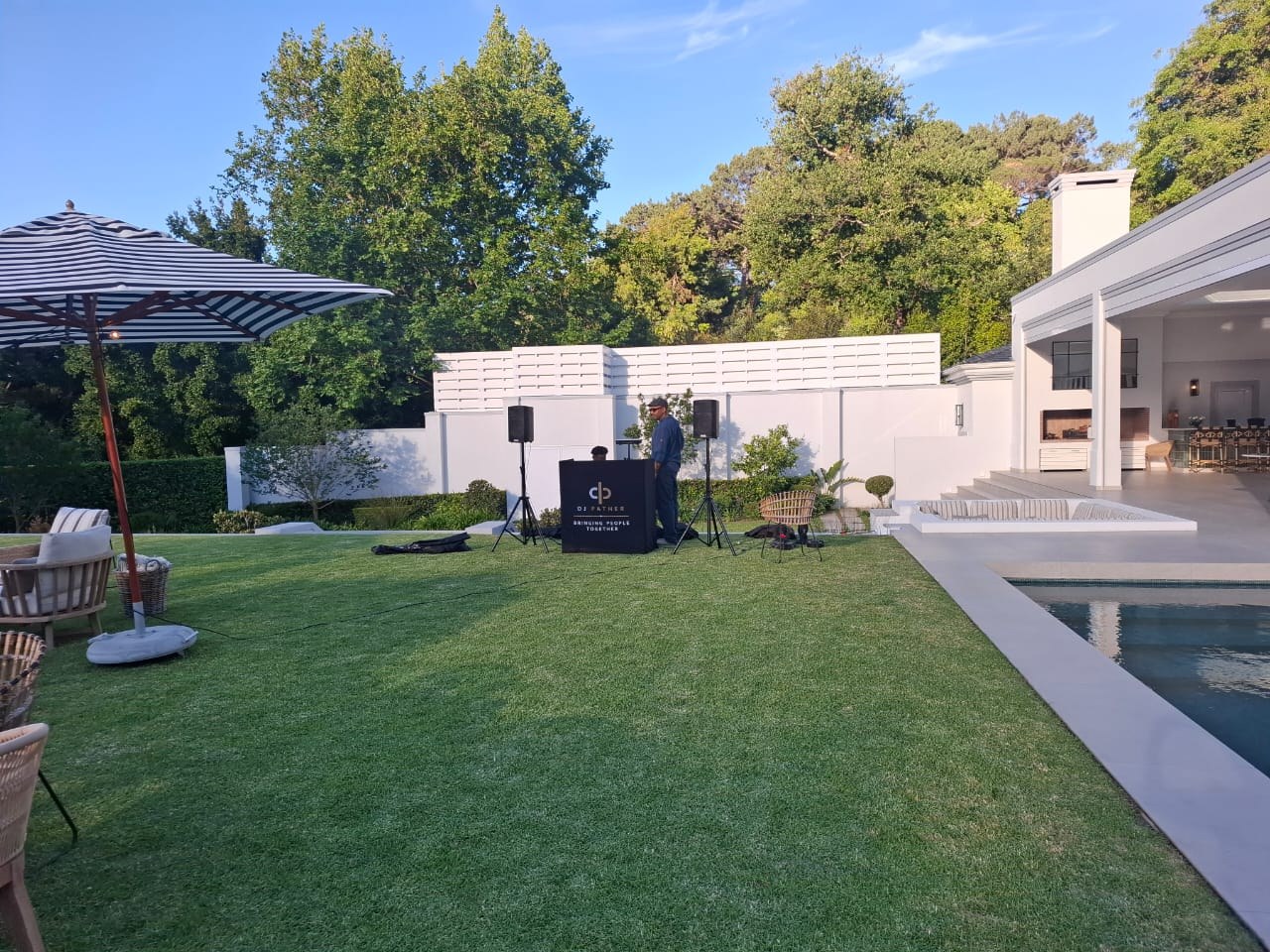 Garden and BBQ setup